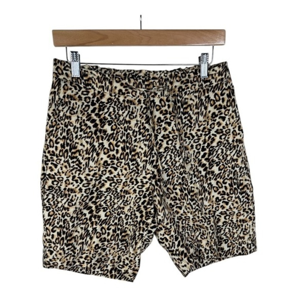 Chico's Warm Sand Ocelot-Print Linen Shorts Size US 2
